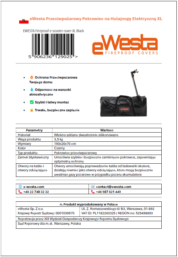 eWesta eScooter XL Black