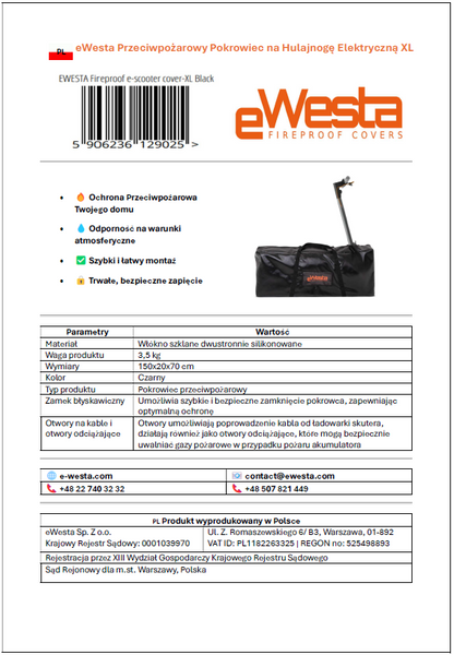 eWesta eScooter XL Black
